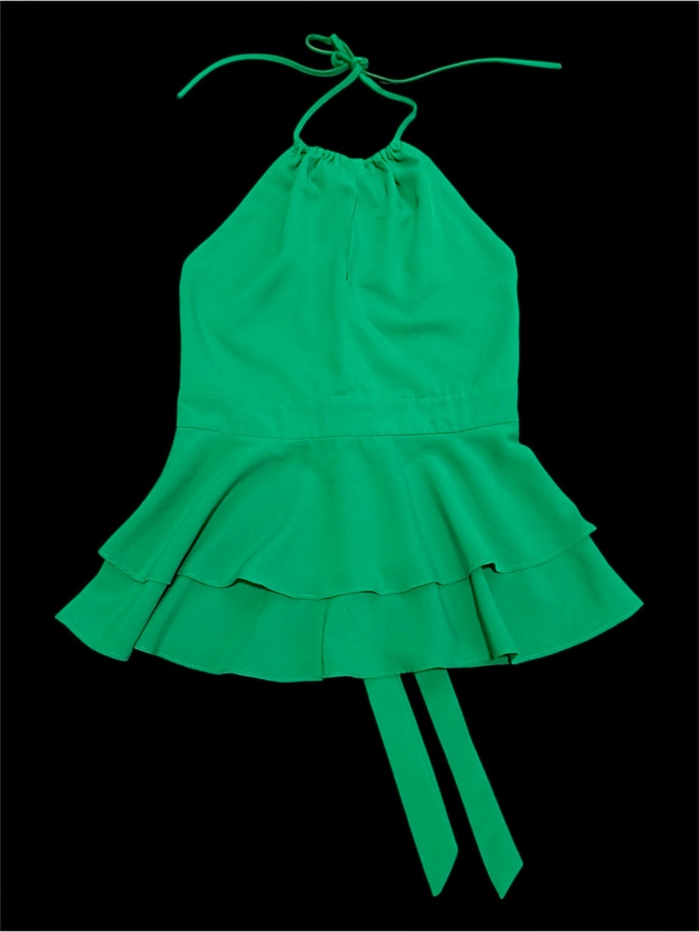 DO+BE Teal Green Peplum Halter Top